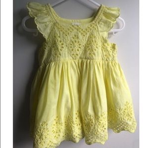 Baby Gap yellow eyelet dress w diaper cover 6-12m